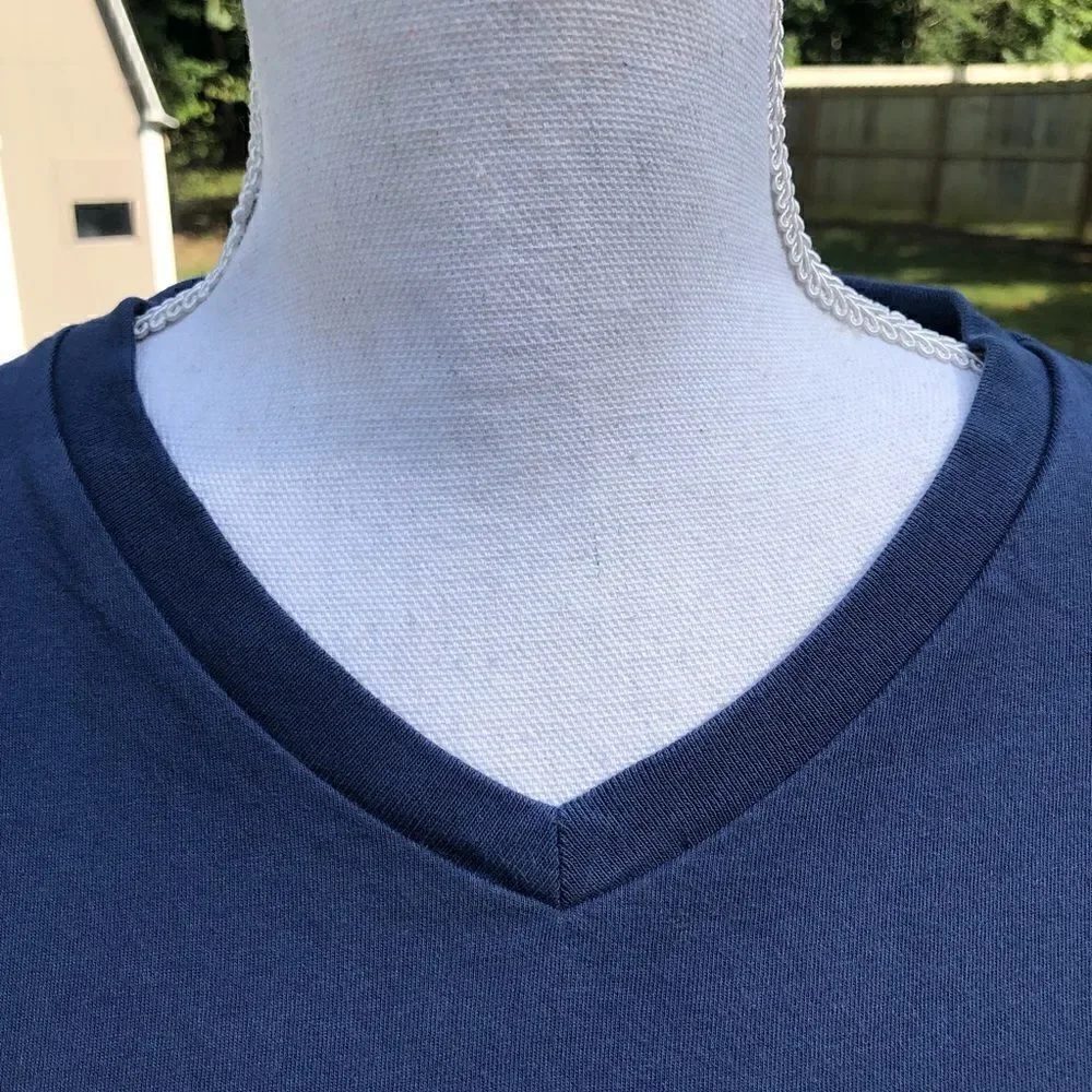 POLO RALPH LAUREN V-Neck Navy T-Shirt Size Large - Picture 3 of 6